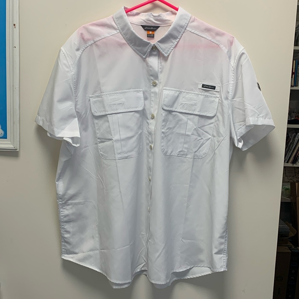 Eddie Bauer Women’s White Short Sleeve Shirt 2XL